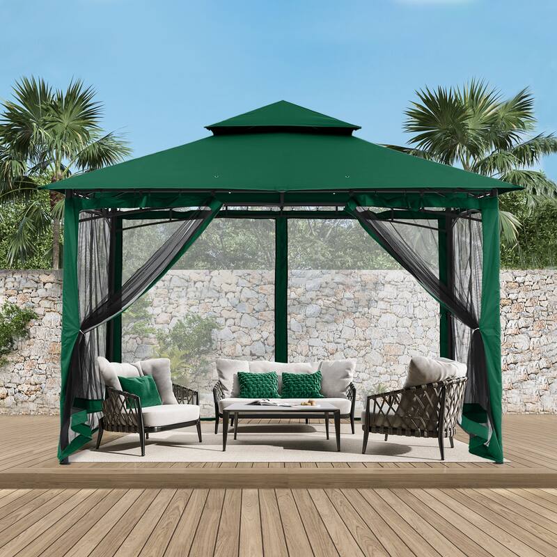 ABCCANOPY Patio Outdoor Gazebo for Double Roof Soft Canopy