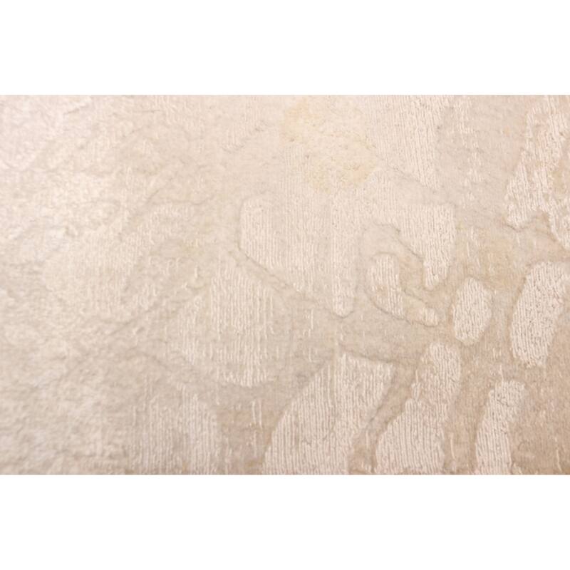 ECARPETGALLERY Hand Loomed Elysian Ivory Viscose Rug - 4'11 x 7'10