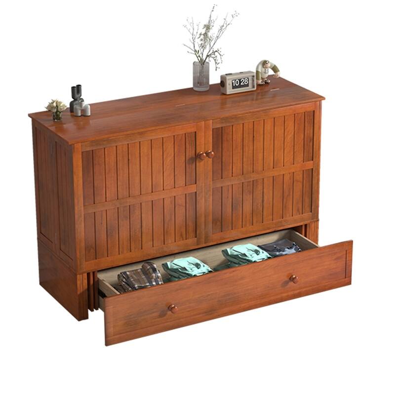 Mixoy Modern Murphy Bed Cabinet Chest with Mattress & Storage Platform