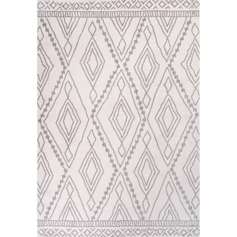JONATHAN Y Pele Moroccan Style Diamond Area Rug - 3 X 5 - Ivory/Gray