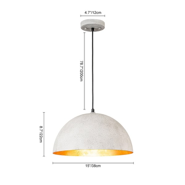 dimension image slide 11 of 15, Industrial Oversized Metal Dome Pendant Light - Modern Farmhouse