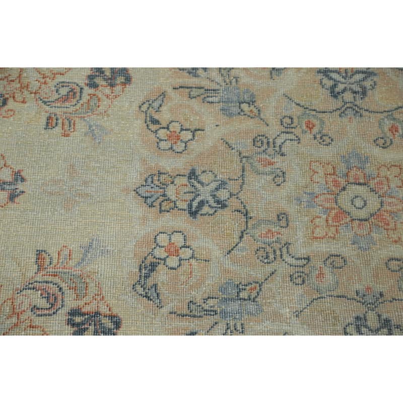 Hand Knotted Oriental 100% Wool Carpet Traditional Floral Beige & Ivories Mahal Area Rug - 13' 5'' X 9' 11''