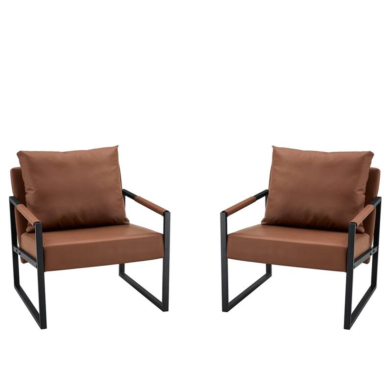 Classic PU Leather and Metal Frame Chair