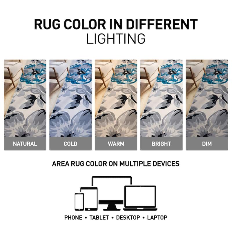 World Rug Gallery Modern Floral Design Area Rug