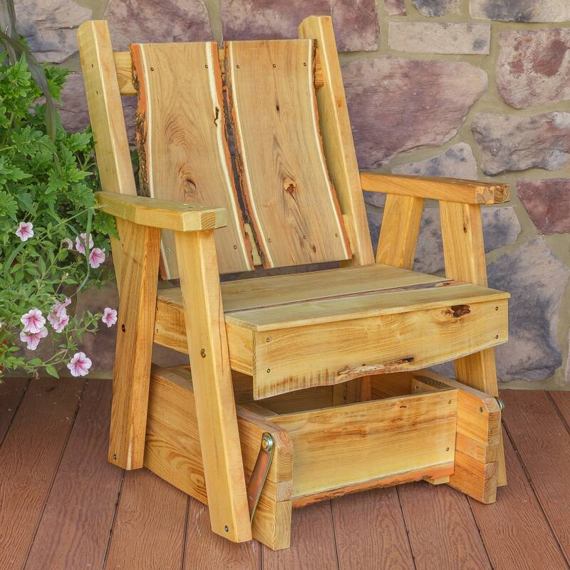 Live Edge Locust Wood Timberland Glider Chair