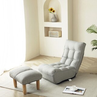Orthopeadic Fabric Armchair High Back Scalloped Chair Stool Footrest with Pillow 