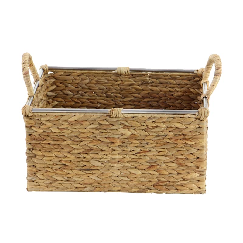 Seagrass Handmade Decorative and Functional Storage Basket with Handles - Set of 3 Light Brown - Roche River Decor