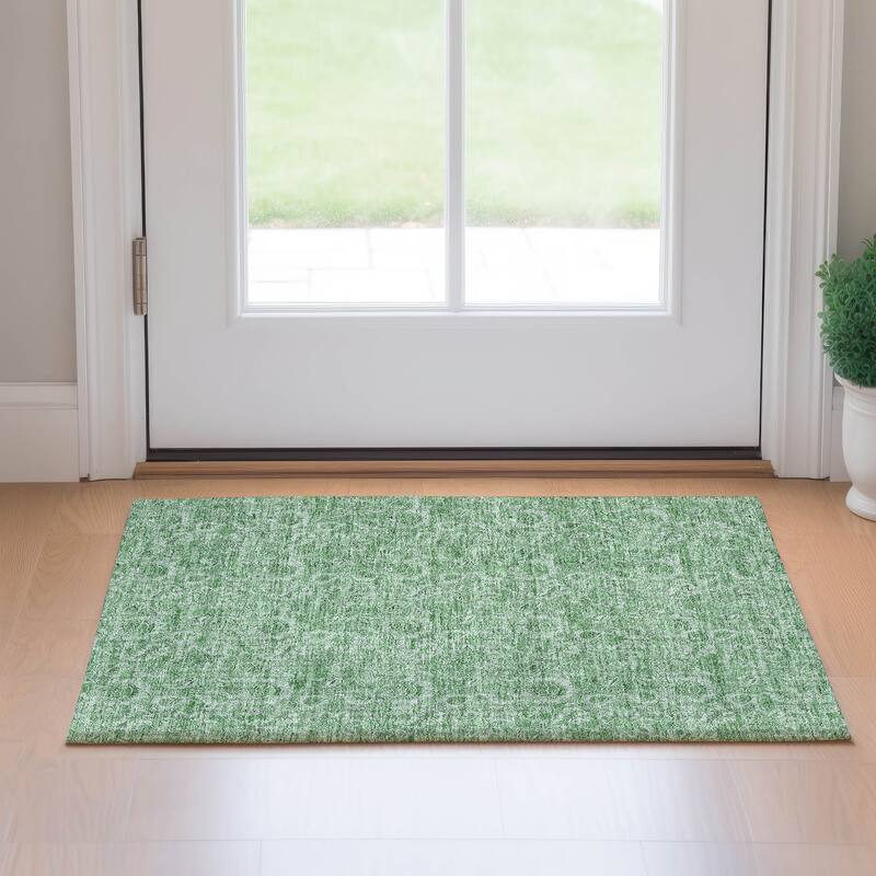 Premium Washable Super Soft Floral Modern Mayfield Rug - Green - 1' 8" x 2' 6" - Rectangle