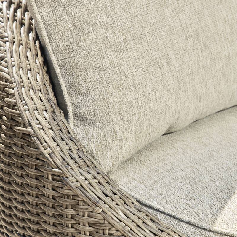 Signature Design by Ashley Danson Brown/Beige Swivel Lounge with Cushion (Set of 2) - 38"W x 37"D x 36"H