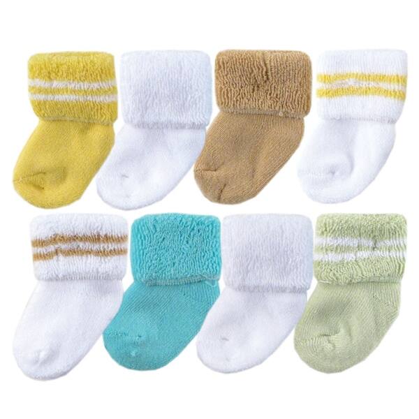 slide 1 of 1, Luvable Friends Baby Unisex Newborn and Baby Terry Socks, Yellow Orange 0-6 Months - Yellow Orange