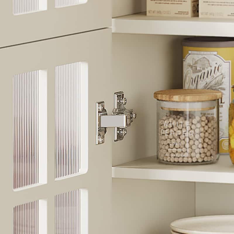 71" Tall Modern Storage Cabinet with Doors and Adjustable Shelves