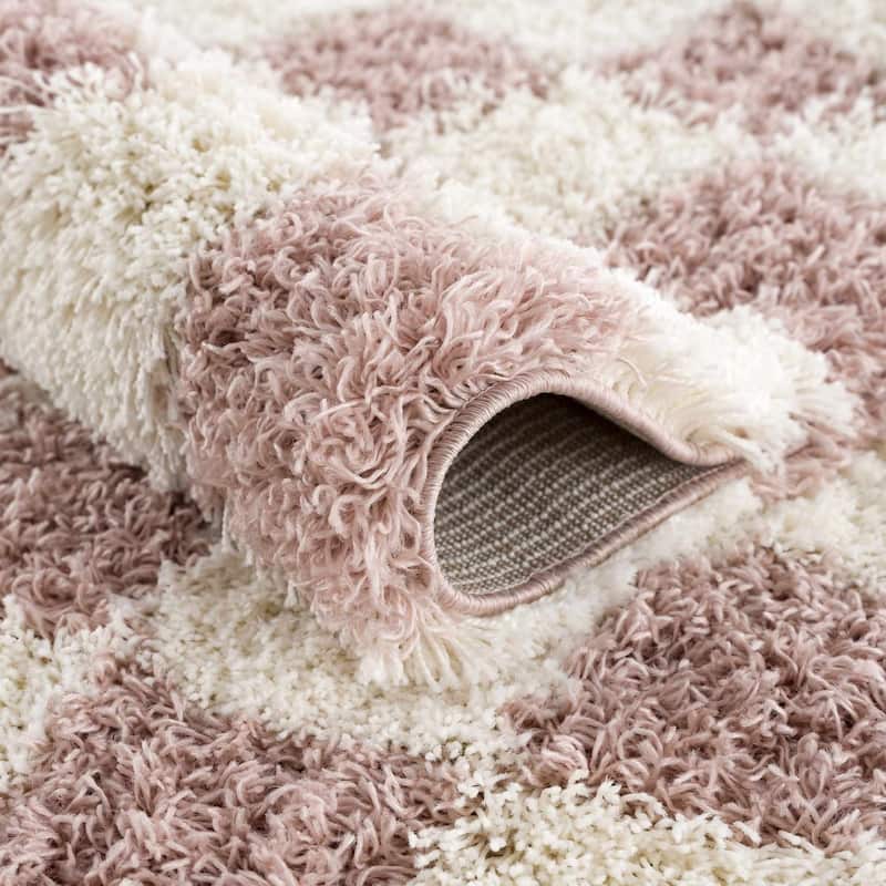 Hauteloom Atira Living Room, Bedroom Area Rug - Contemporary - Plush Pile - Light Gray,Cream - 7'10" x 10'3"
