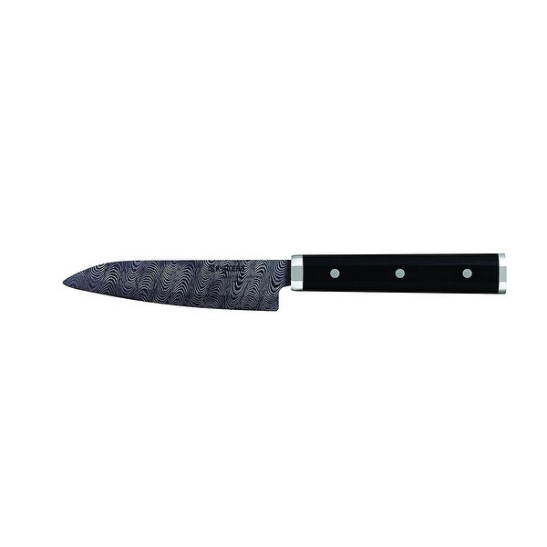 Kyocera Advanced Ceramic Premier Elite Series 4.5" Utility Knife with Pakka Wood Handle Blade, Black