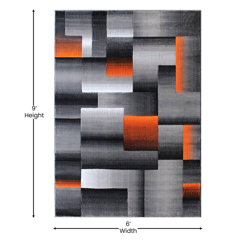 Modern Geometric Style Color Blocked Indoor Area Rug
