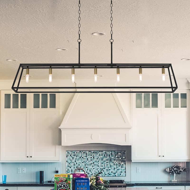 7-light Large Modern Farmhouse Kitchen Island Lighting - 55''