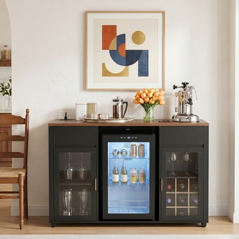 Acroma Large Coffee Bar Cabinet with Fridge Space