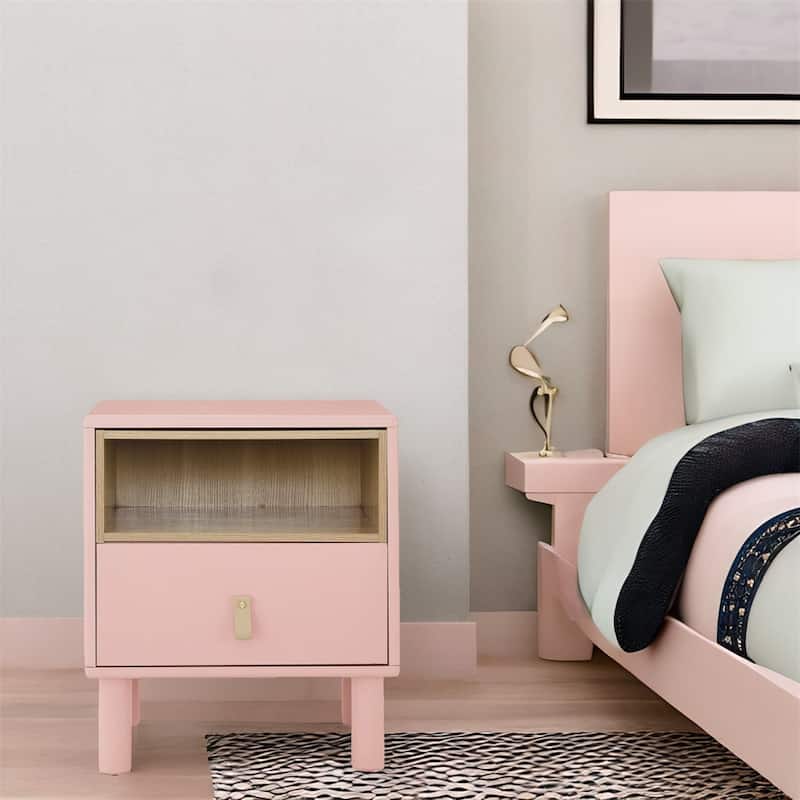 Single Drawer Bedside Table, Modern Wooden Style Bedside Table