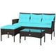 preview thumbnail 26 of 33, Costway 3PCS Patio Rattan Furniture Set 3-Seat Sofa Cushioned Table - See details