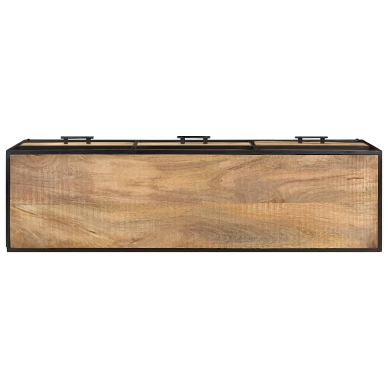 vidaXL TV Stand 43.3"x11.8"x17.7" Rough Mango Wood