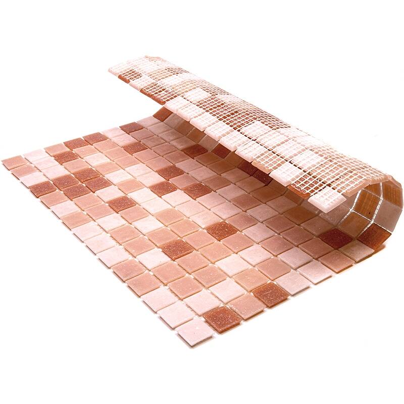 Apollo tile 12" x 12" Mingles Glossy Peach Pink Glass Tile (20 sq ft/case) - 20 Pack