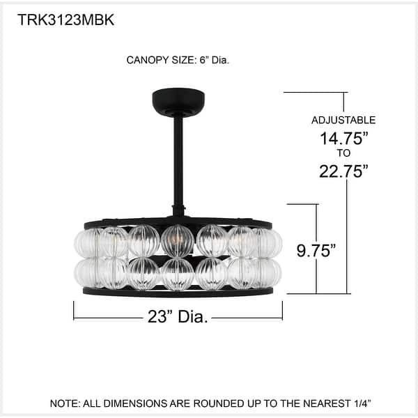 Terrarock 4-Light Matte Black Fan Light