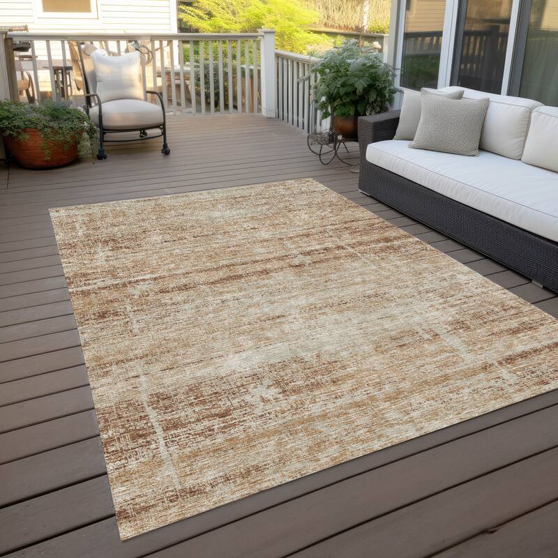 Machine Washable Indoor/ Outdoor Chantille Solid Ombre Rug