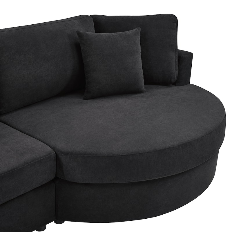 Christopher Knight Home - Xanthippe 3 Seater Upholstered Curved Design Sofa with Throw Pillow