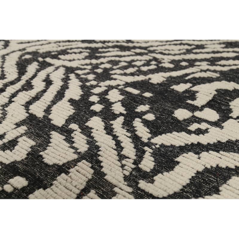 All-Over Abstract Moroccan Area Rug Handmade Wool Carpet - 9'1"x 12'0"