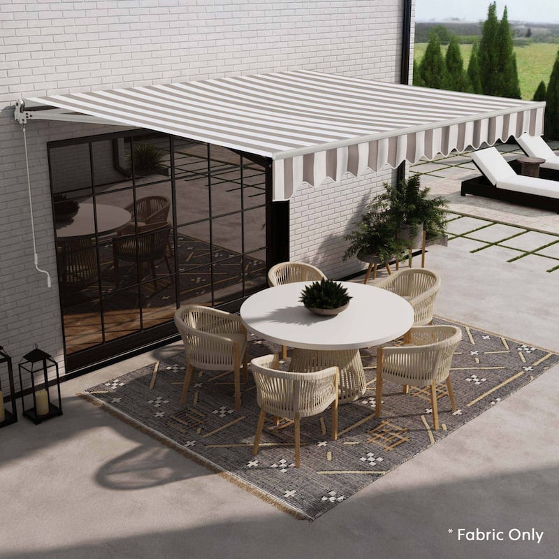 ALEKO Replacement Fabric for Patio Retractable 16x10 ft Awning Grey/White