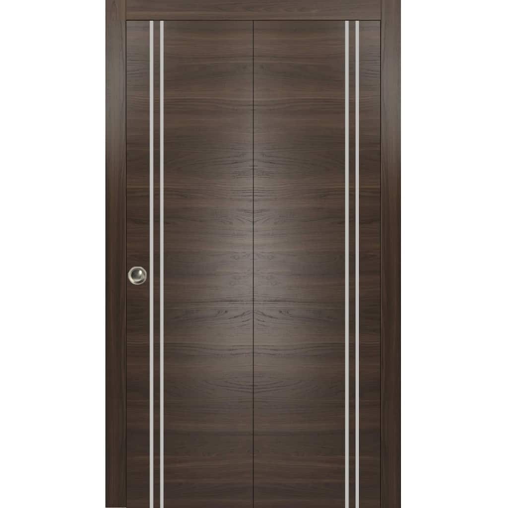 Bi-fold Doors 36 x 80 Planum 0310 Chocolate Ash with Sturdy Tracks