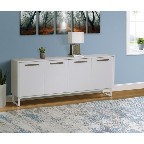 Shop Alaska White Wood Grain 4-door Credenza File Cabinet - Overstock - 32005452