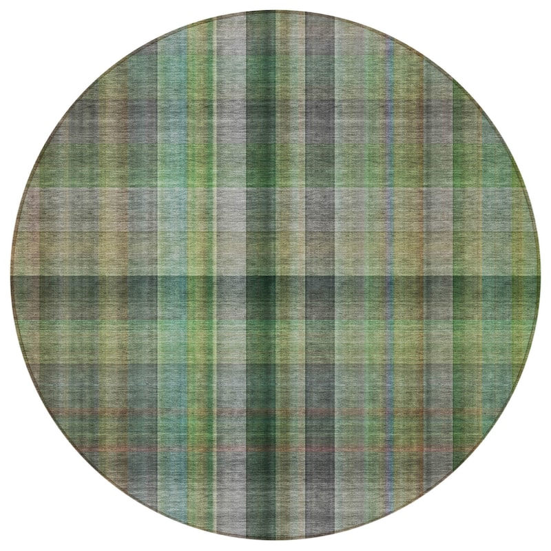 Alloro Plaid Weather Resistant Blended Style Outdoor Rug