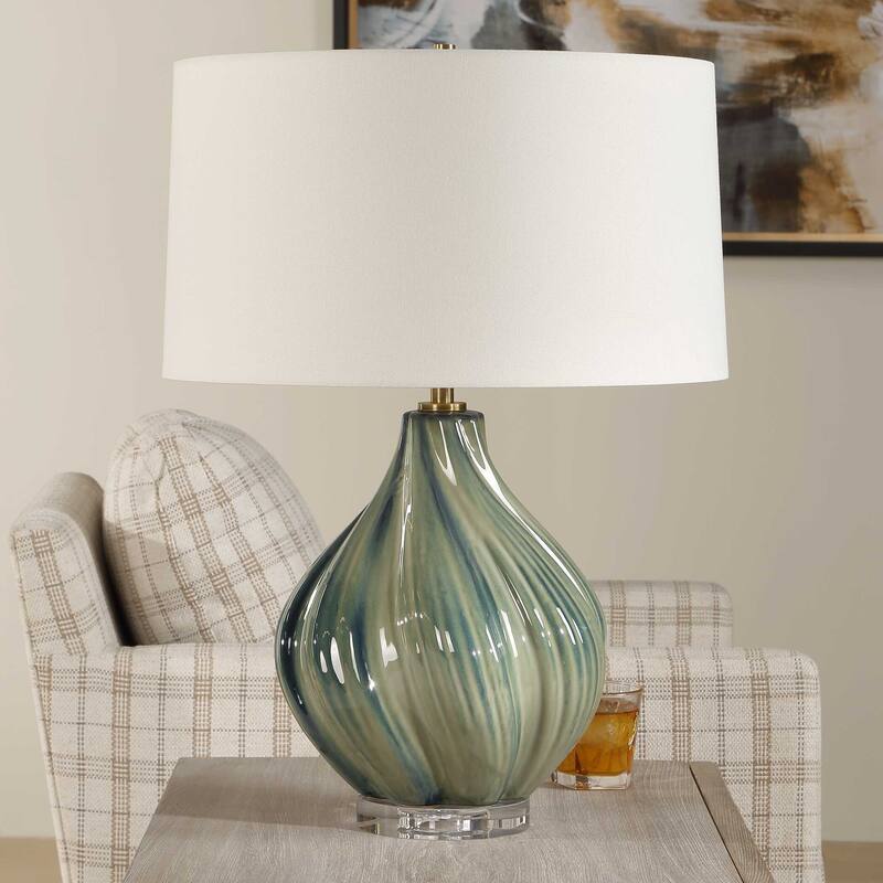Uttermost Tausha Green Table Lamp - 18.00" W x 25.50" H x 18.00" D