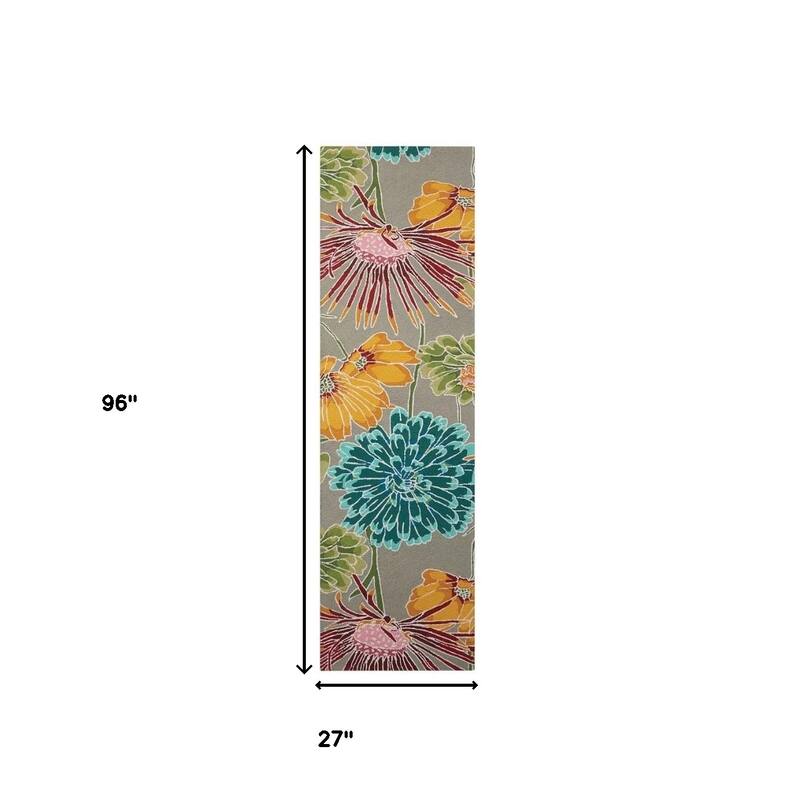 Getib Abstract Stain Resistant Area Rug By HomeRoots - 96' X '27' X '0.5