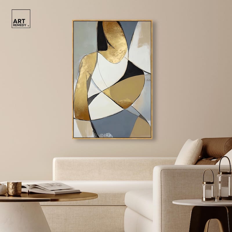 Gold Leaf Contours Canvas by Art Remedy