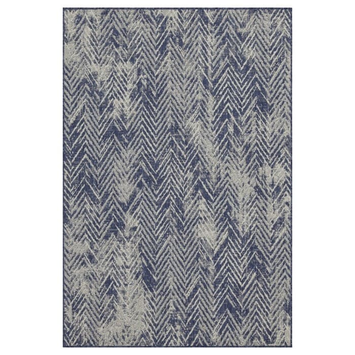 Blue Horizontal Stripe Outdoor Rugs for Living Rooms, Patios, Decks