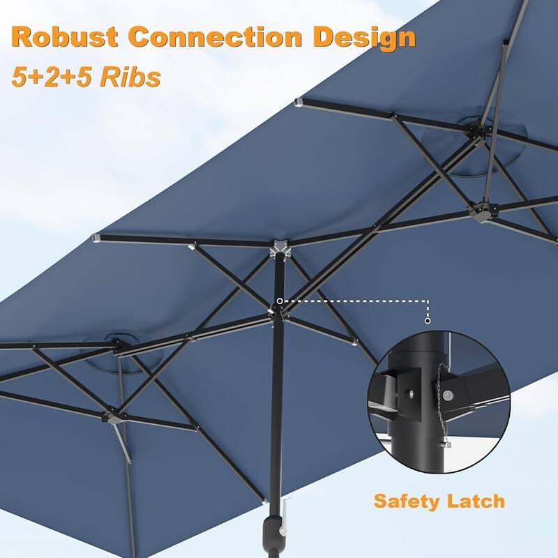 Kullavik 15ft Heavy-Duty Outdoor Center Pole Patio Umbrella