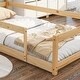 preview thumbnail 4 of 6, Twin Size Wood Bed with House-Styled Headboard and Guardrails for Cozy and Safe Sleep