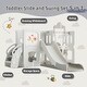 preview thumbnail 2 of 16, 5 in 1 Toddler Slide and Swing Set, Kids Playground Climber Slide Playset with Drawing Whiteboard, , Freestanding Combination