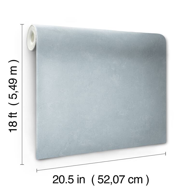 RoomMates Daphne Limewash Dusty Blue Peel and Stick Wallpaper