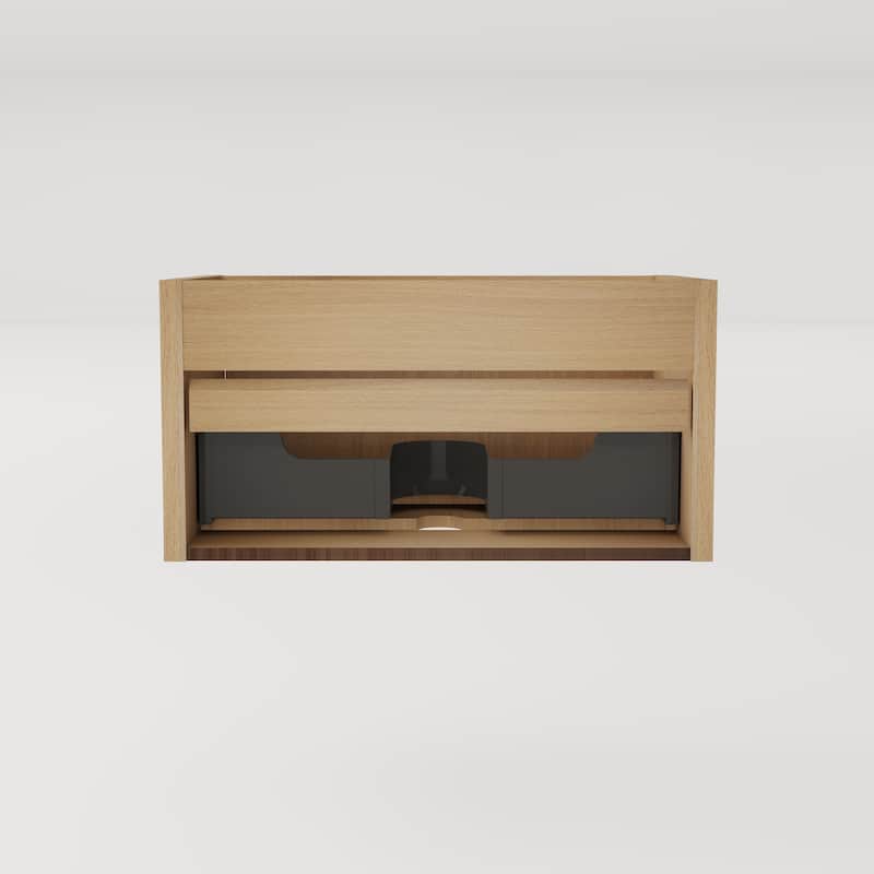 GDFStudio - Adrian Etna Modern Floating Bathroom Vanity with Textured Front and Space-Saving Design - Bathroom Vanity