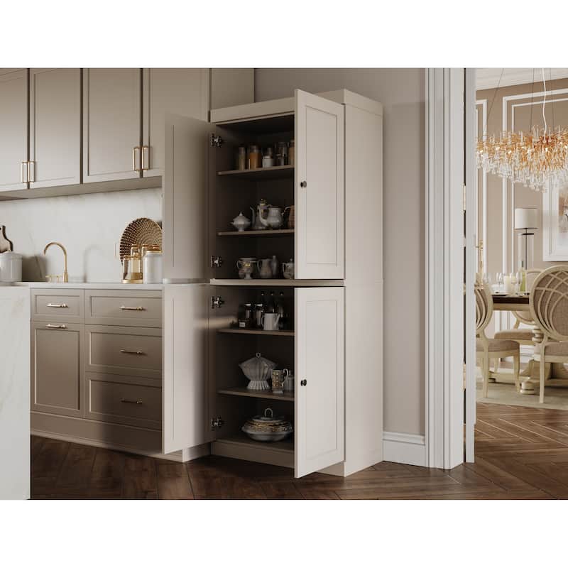 Palace Imports 100% Solid Wood Pantry Cabinet, Raised Panel Doors, Adjustable Shelves, 32" Wide, 71.5" Tall - 32" x 71.5"