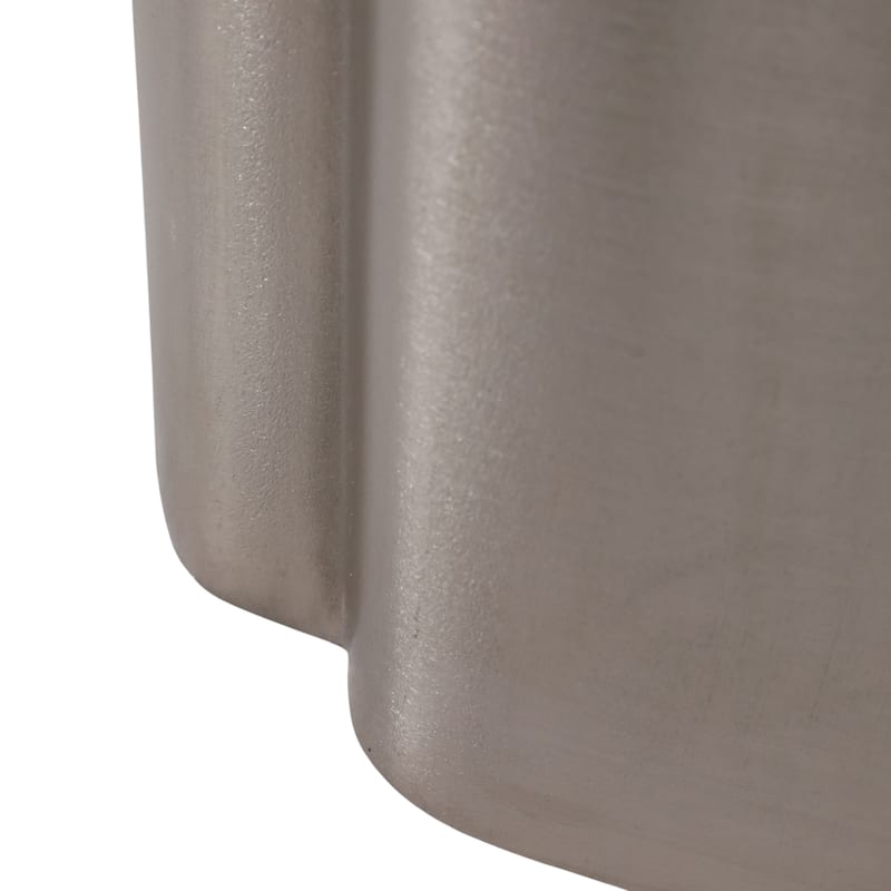 Aluminum Side Table Sculpted Base Modern Narrow Spaces Home Decor