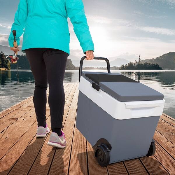 Koolatron 12V Wheeled Electric Cooler/Warmer, 31L (33 qt), Gray