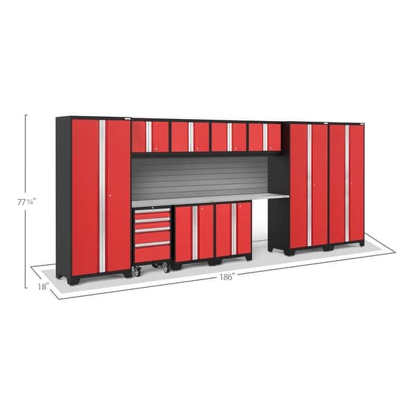 dimension image slide 5 of 9, NewAge Products Bold Series 12-pc. Steel Garage Cabinet Set