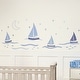 preview thumbnail 3 of 2, Lambs & Ivy Little Skipper Nautical Sailboat, Moon & Stars Wall Decals/Stickers