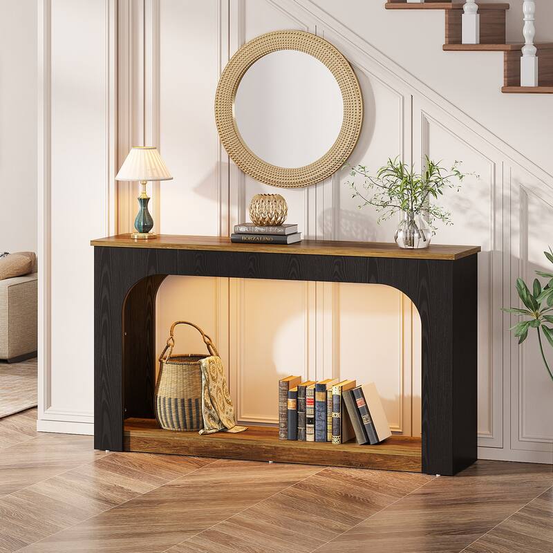 55 Inches Console Table Narrow Sofa Table for Living Room - 11.81"D x 55.11"W x 33.46"H