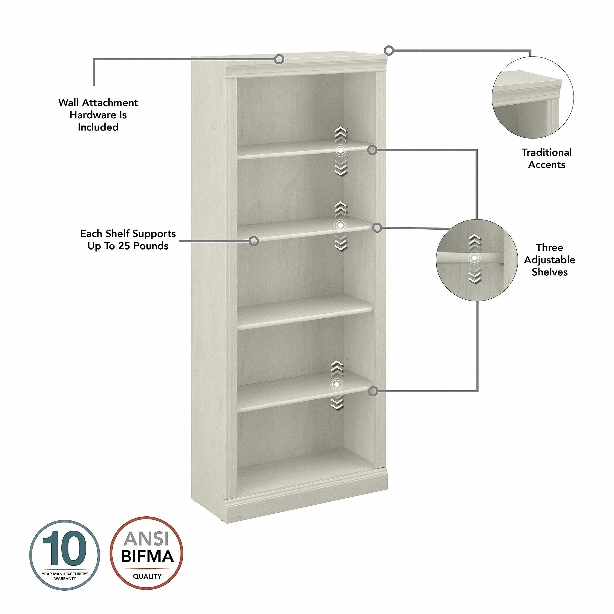 Saratoga Executive Desk, File Cabinet and Bookcases by Bush - Picture 12 of 14
