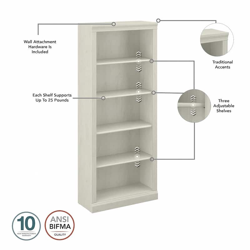 Saratoga L Shaped Computer Desk and Bookcase Set by Bush Furniture
