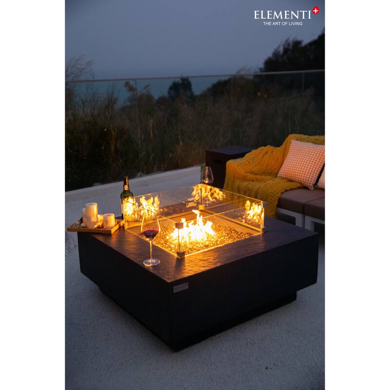 Elementi Plus Victoria Square Concrete Fire Pit - 40 x 40 x 16.9